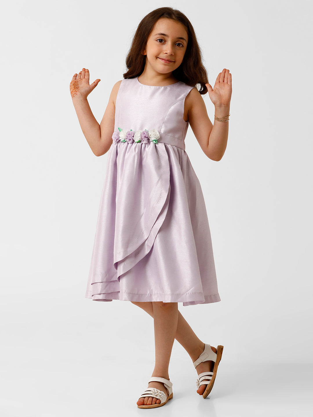 Girls 3D Floral Emblished Party Wear Dress