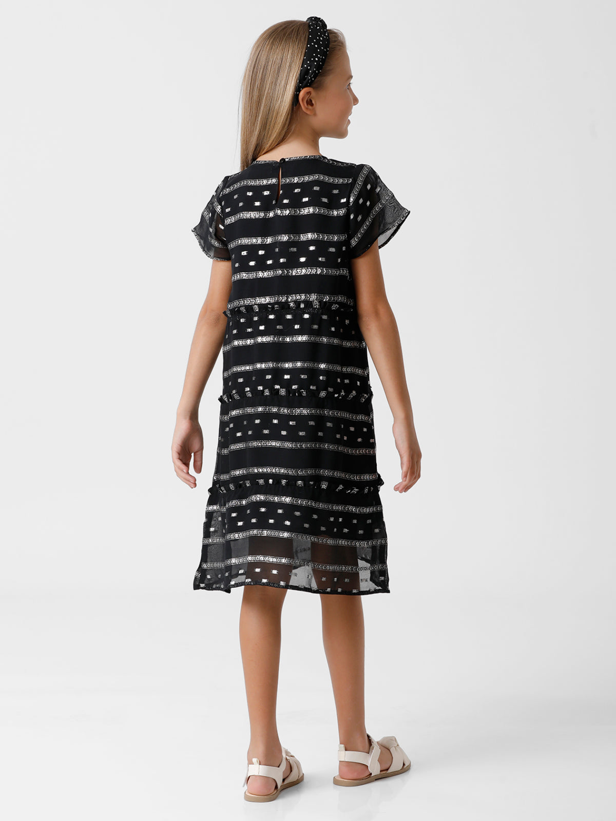 Line & Dots Black Lurex Dress