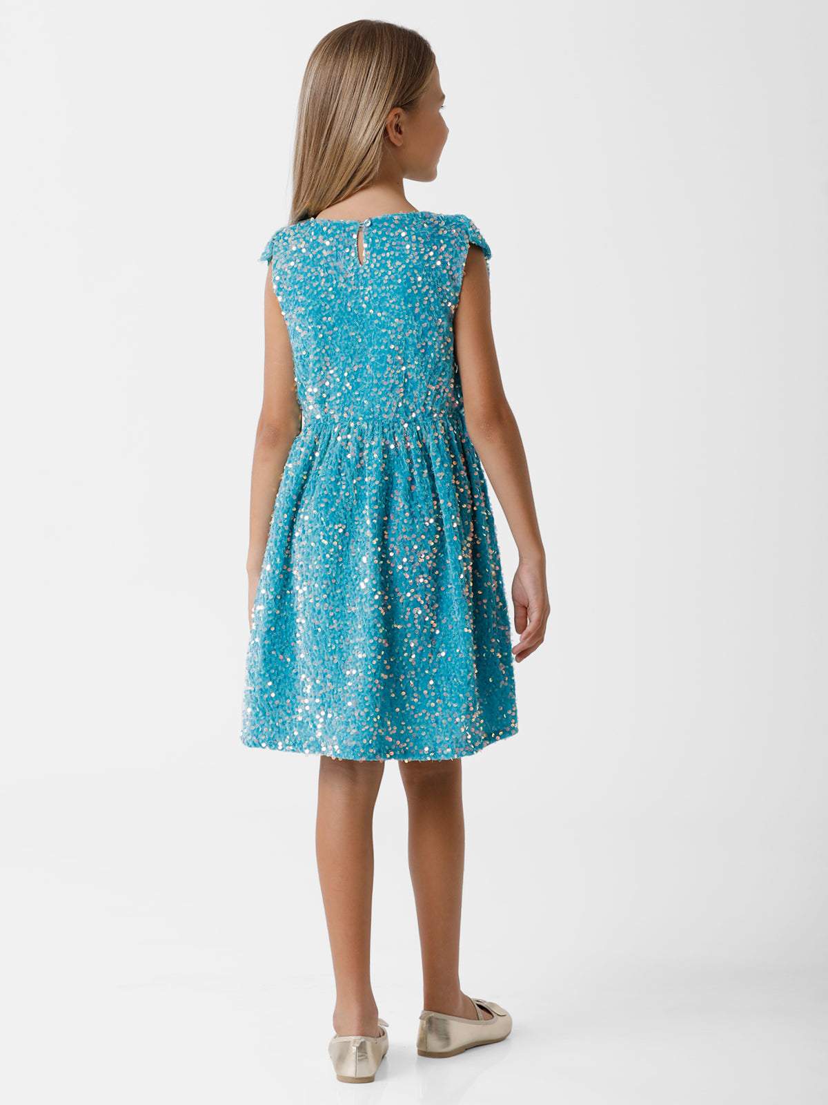 Blue Party Dress with Sequins