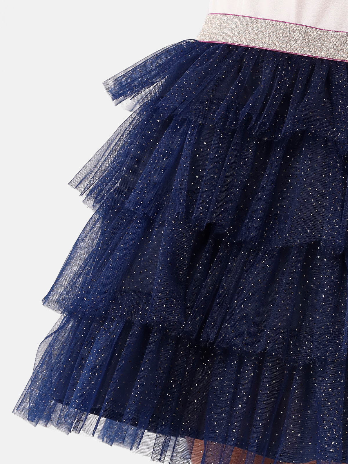 Navy Net Layered Skirt