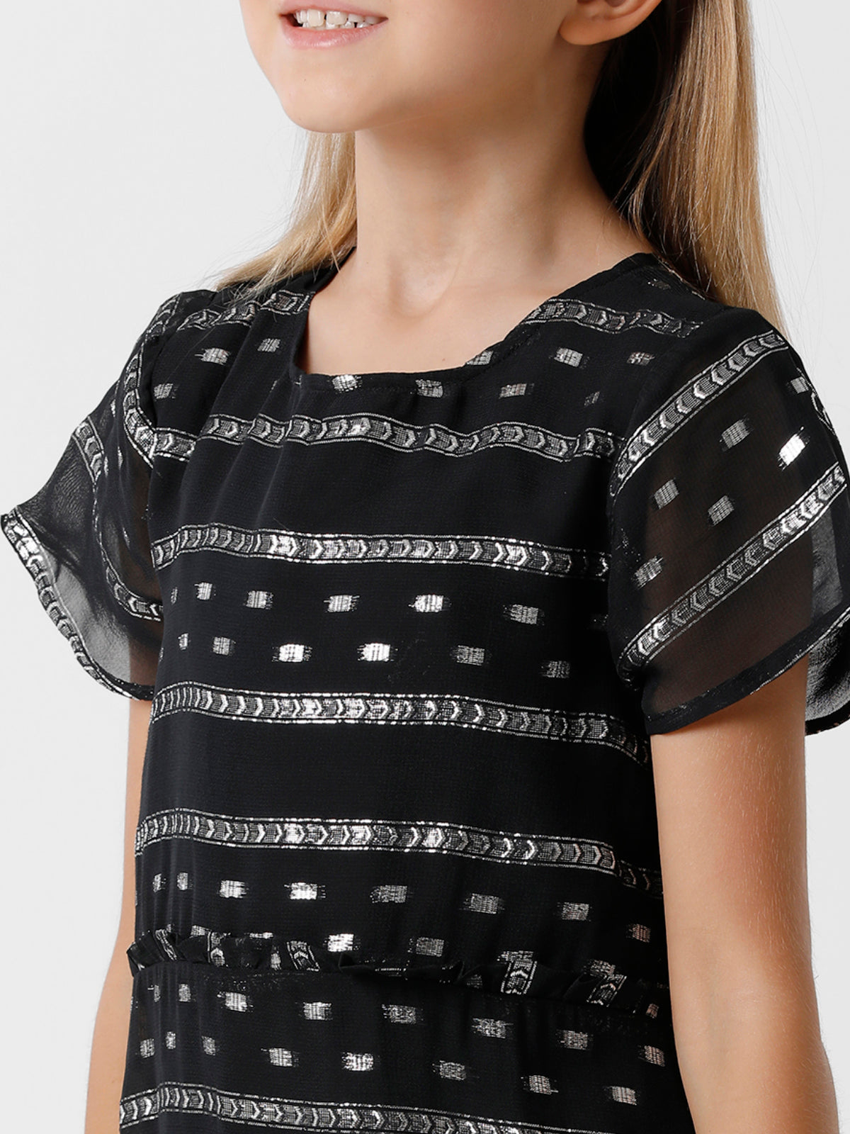 Line & Dots Black Lurex Dress