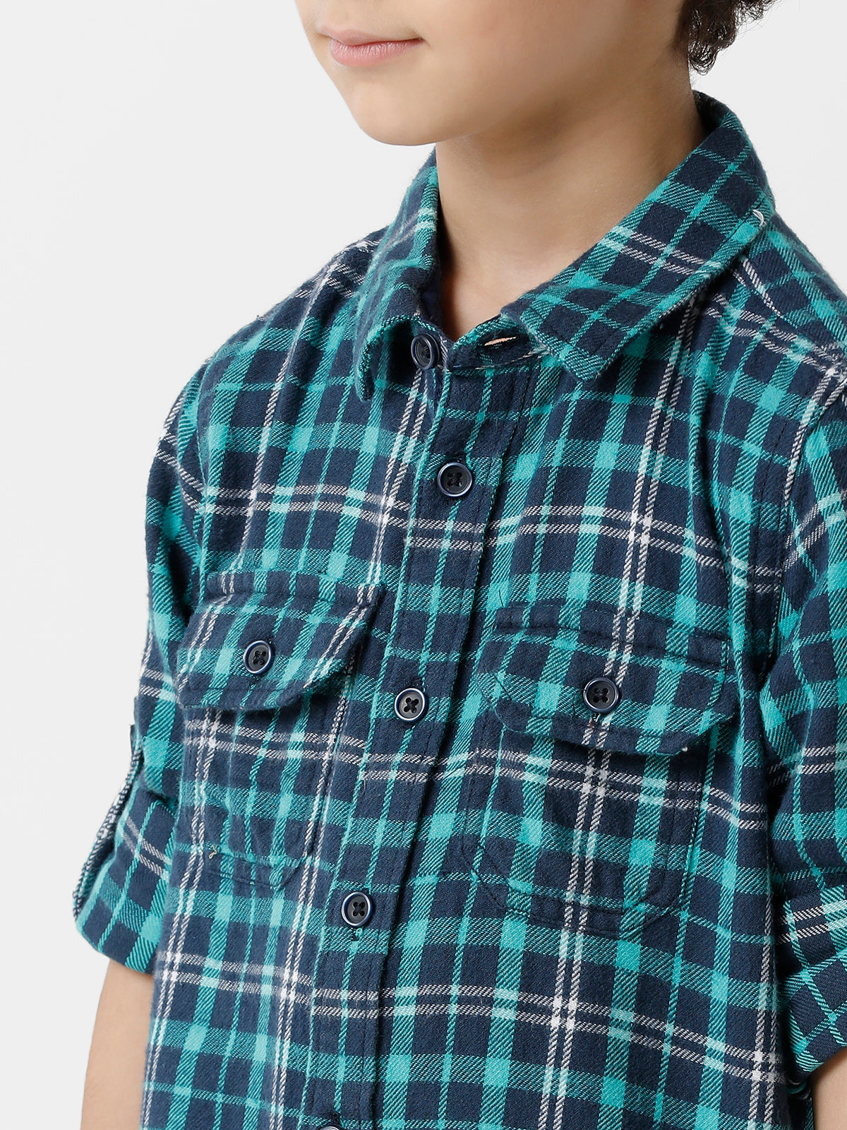 Green Checked Full Sleeve Shirt