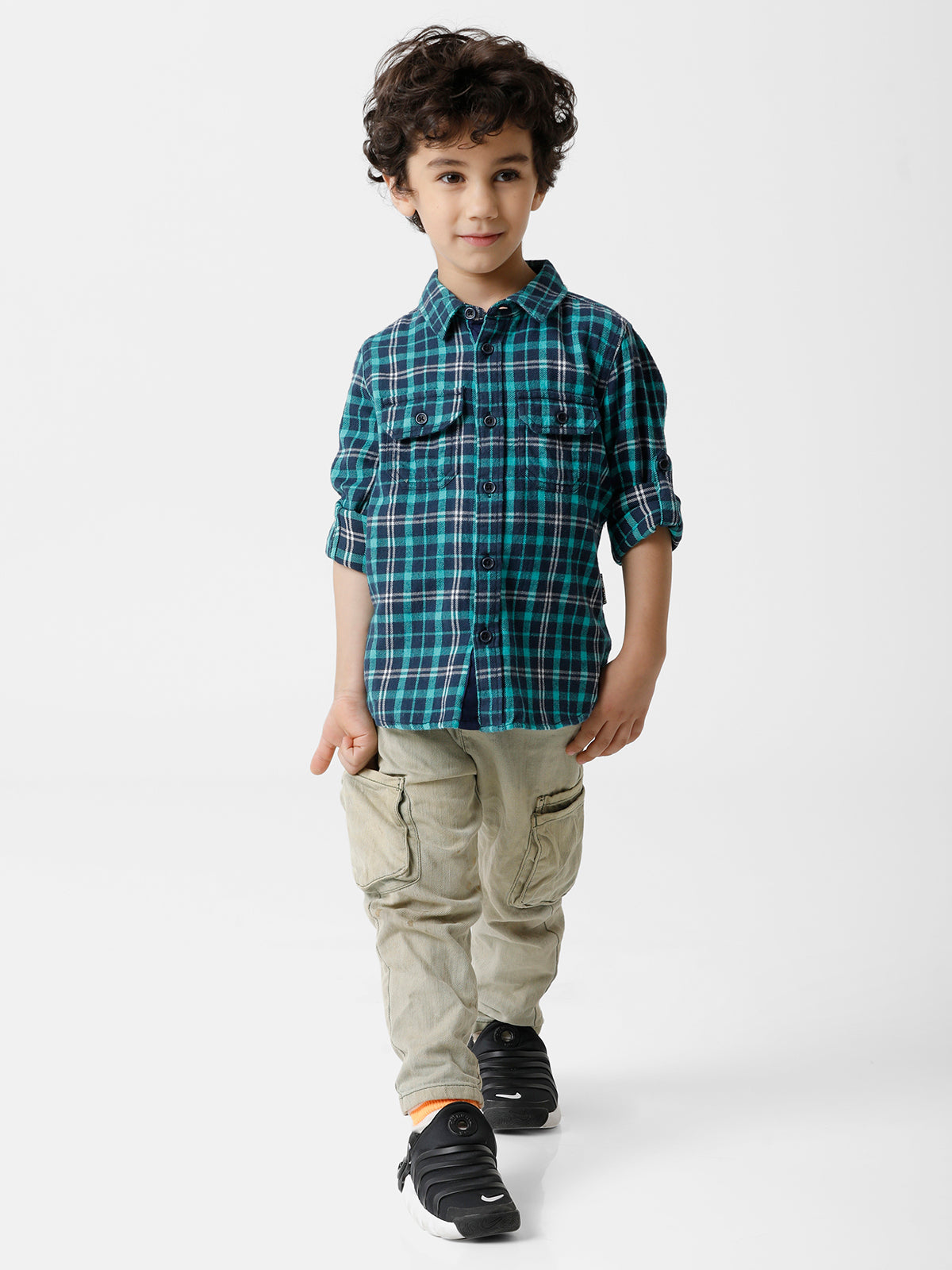 Green Checked Full Sleeve Shirt