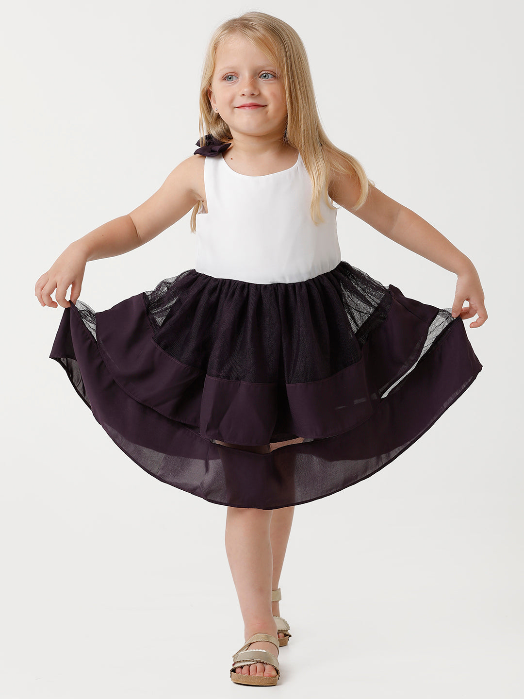 Mesh Double Layered Purple Princess Dress