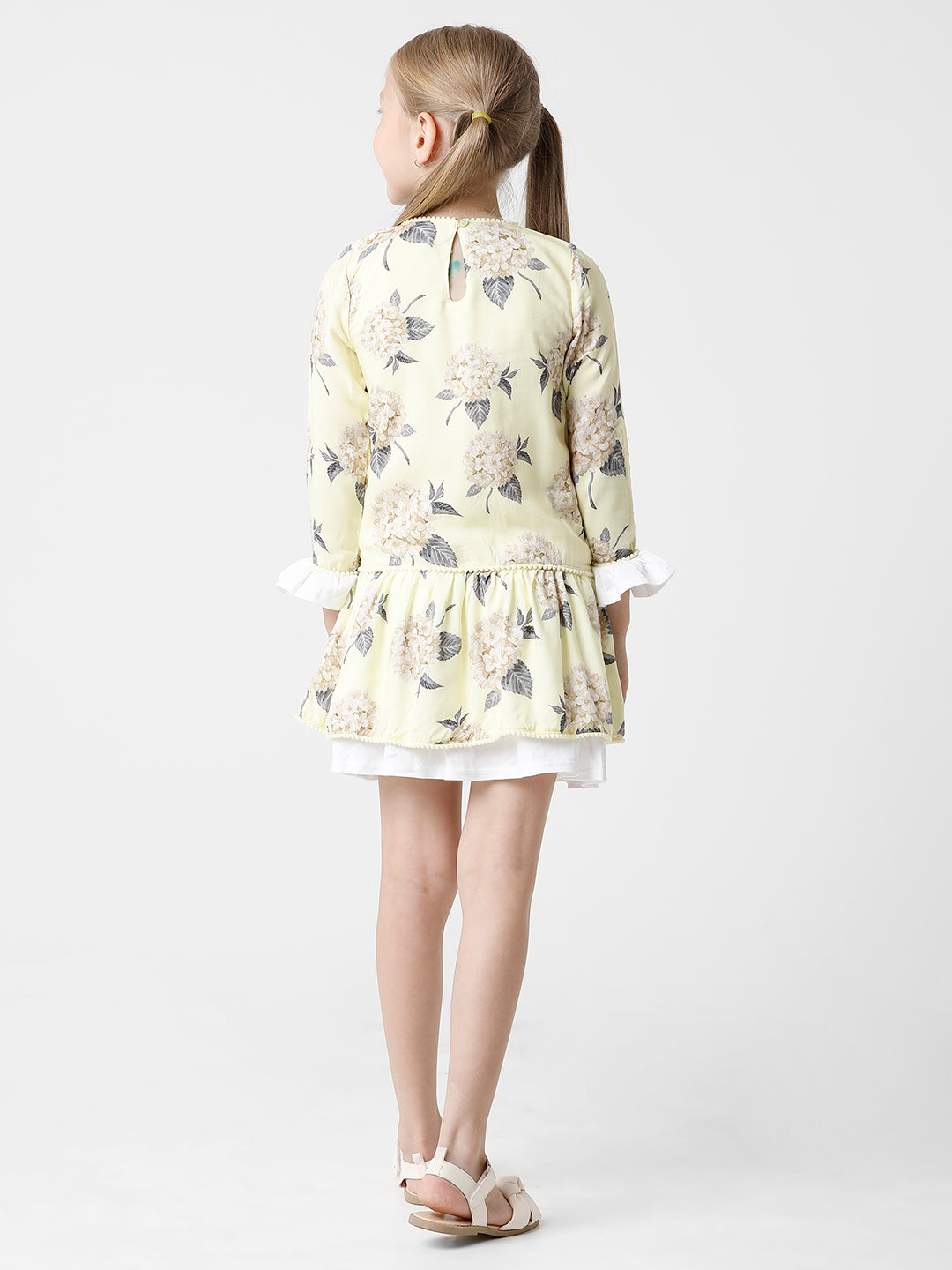 Floral Printed Yellow Dress