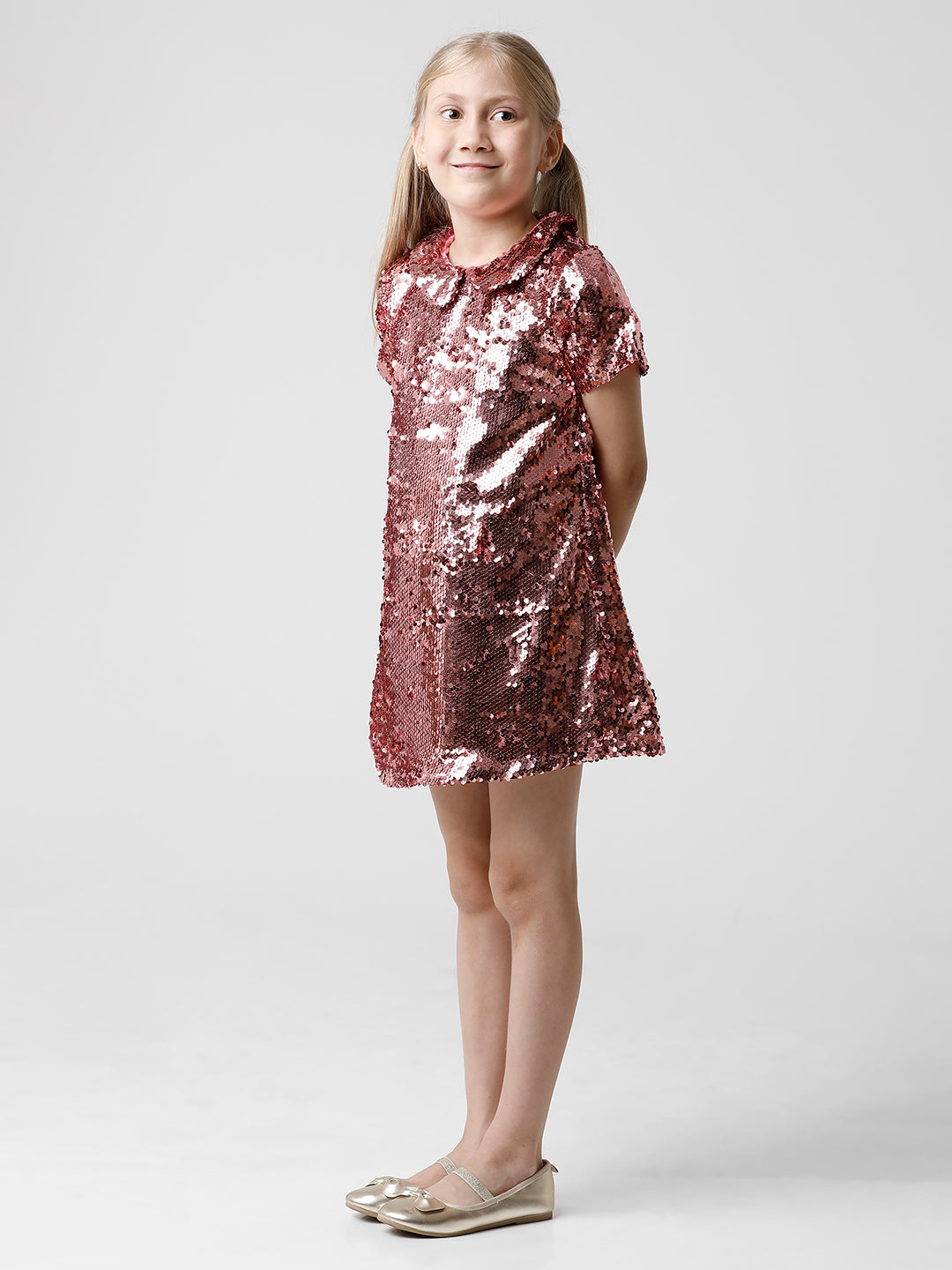 Shimmering Pink Party Dress with Sequins