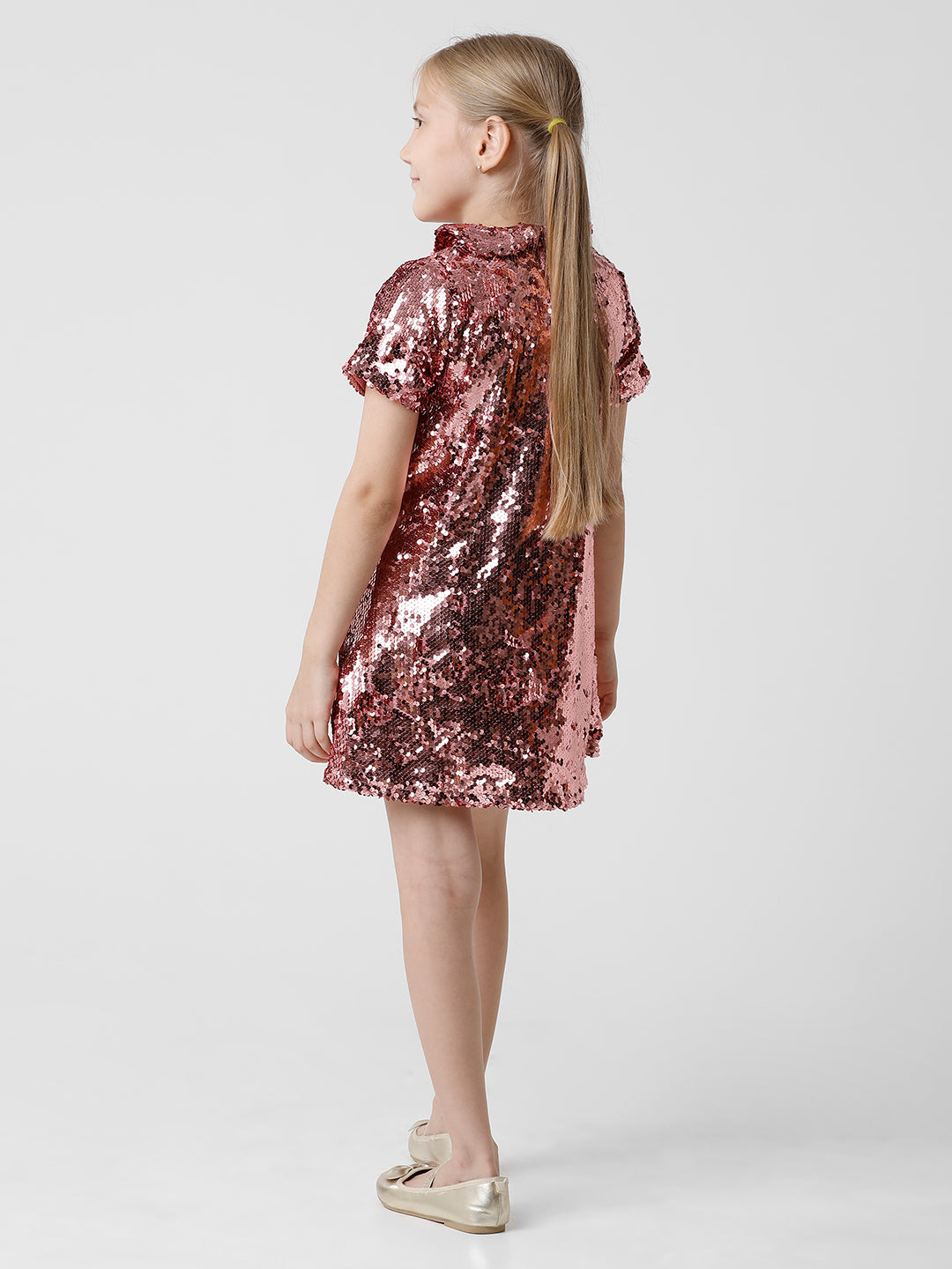 Shimmering Pink Party Dress with Sequins