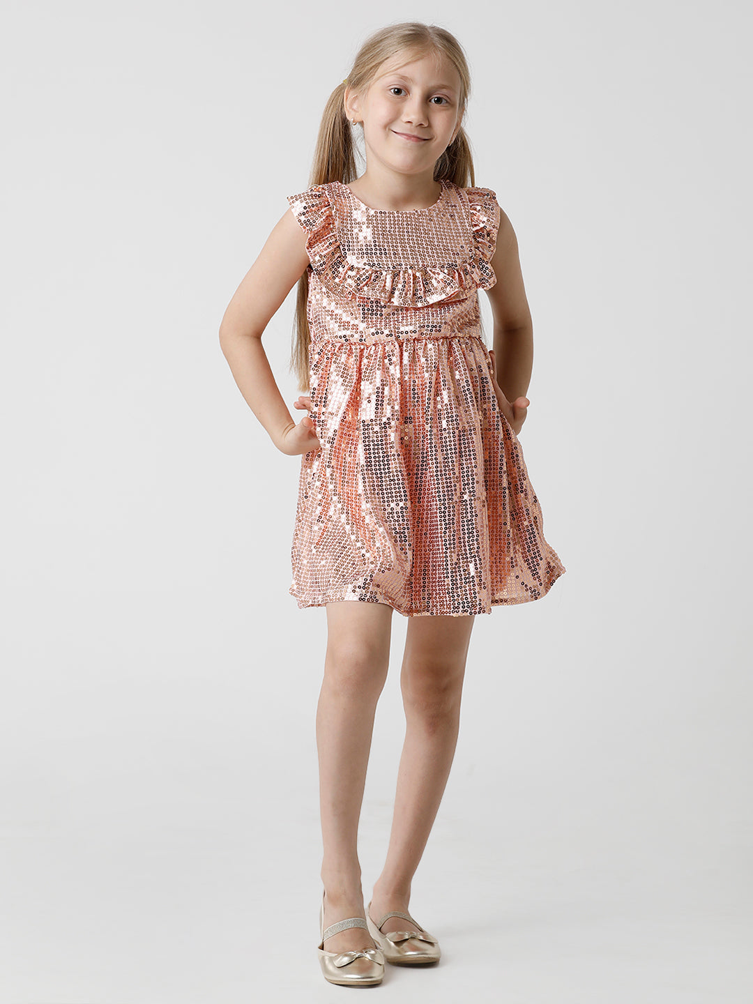 Simple Silver Party Dress with Sequins