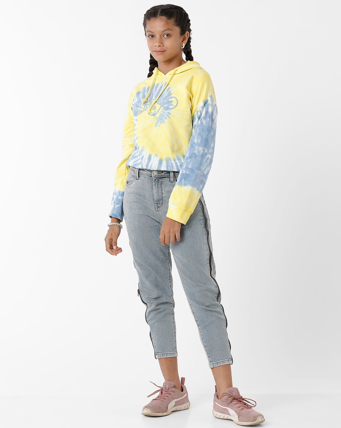 Tie & Dye Print Yellow Sweatshirt