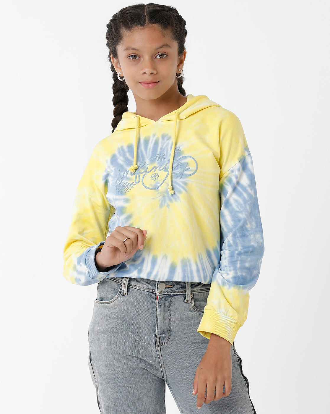 Tie & Dye Print Yellow Sweatshirt