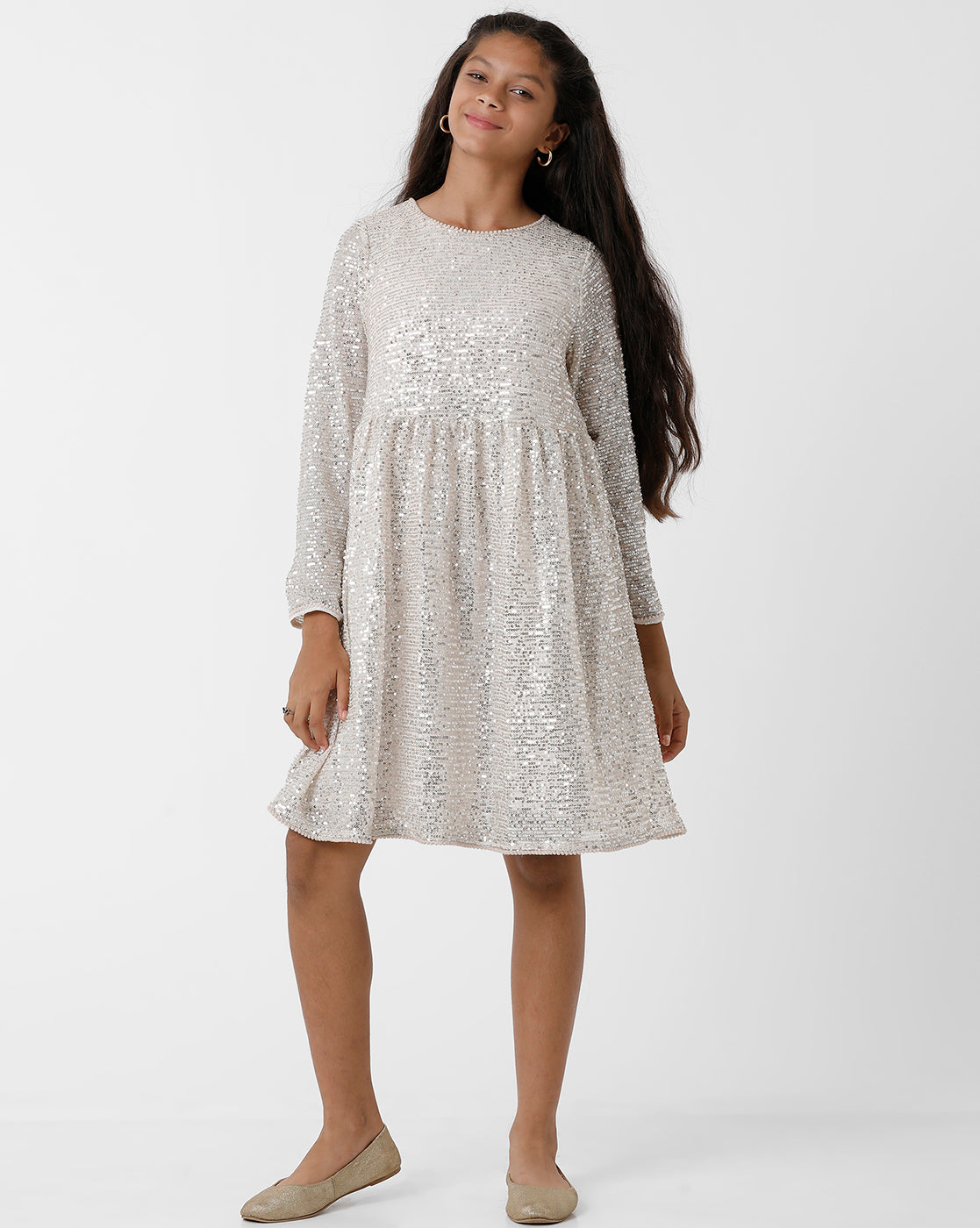 Sparkling Silver Dress with Sequins