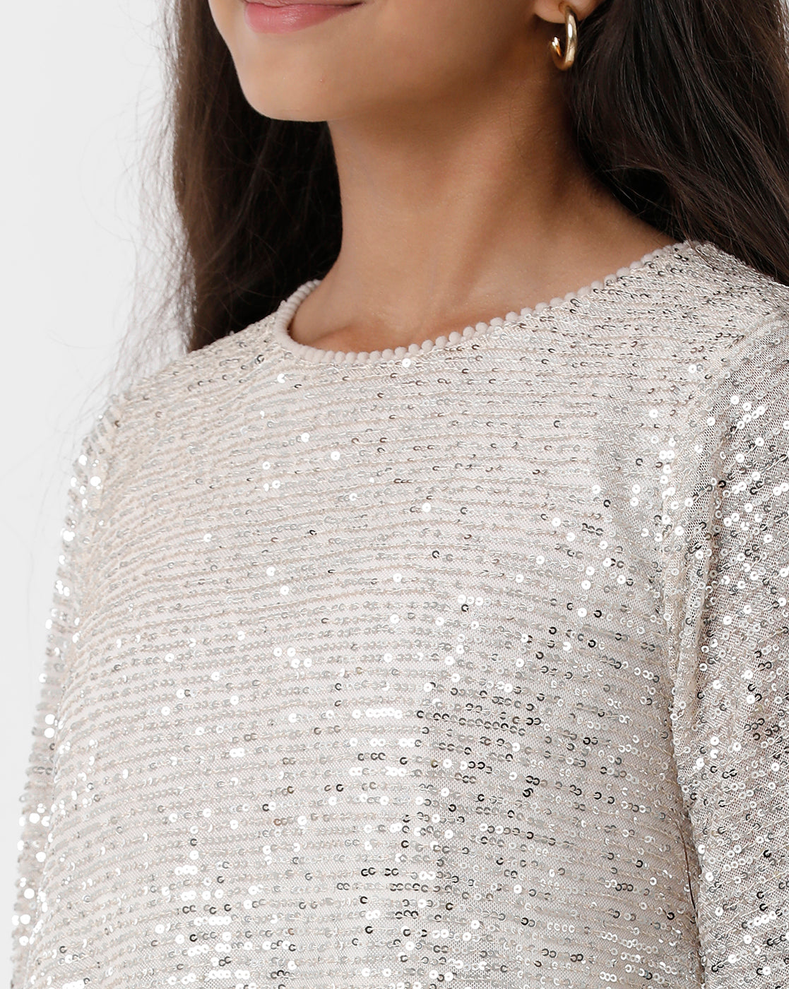 Sparkling Silver Dress with Sequins