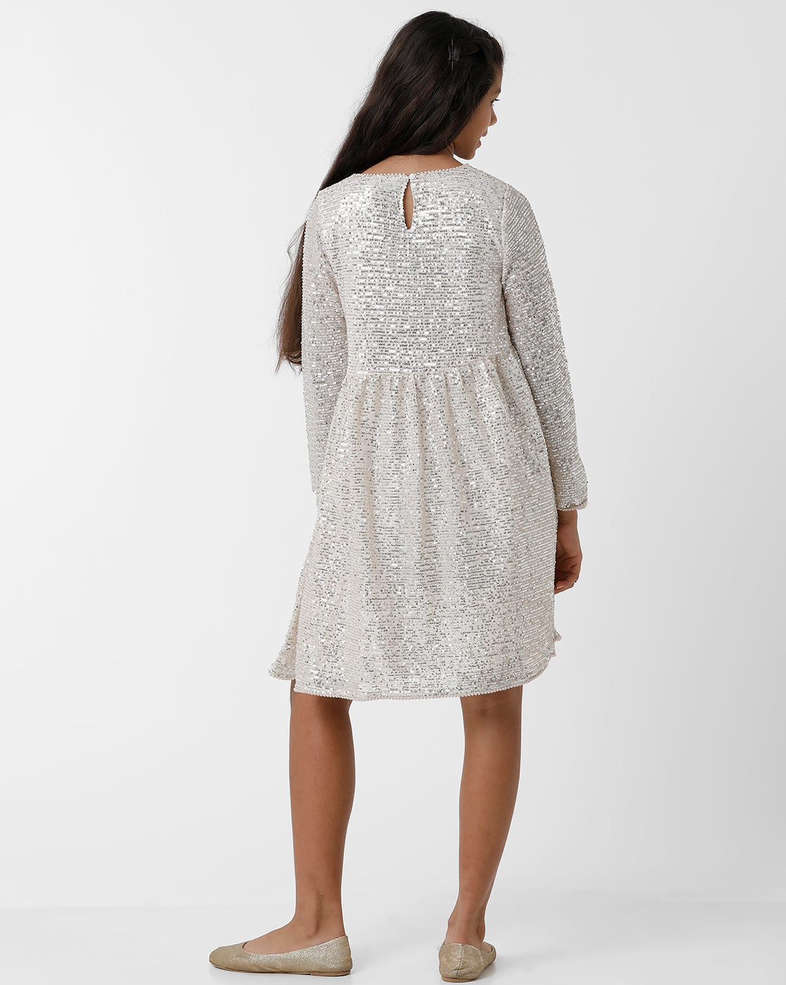 Sparkling Silver Dress with Sequins