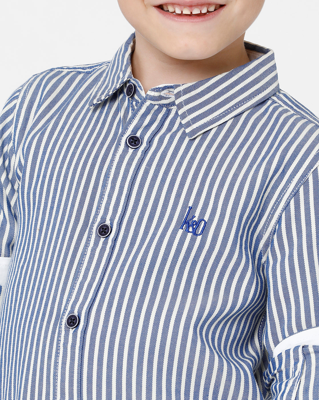 Dark Blue Striped Shirt