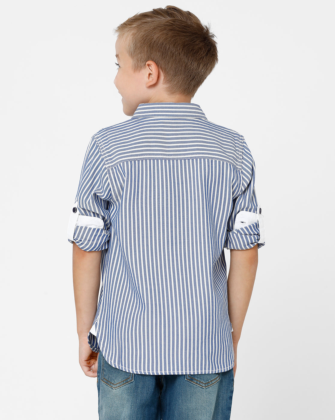 Dark Blue Striped Shirt