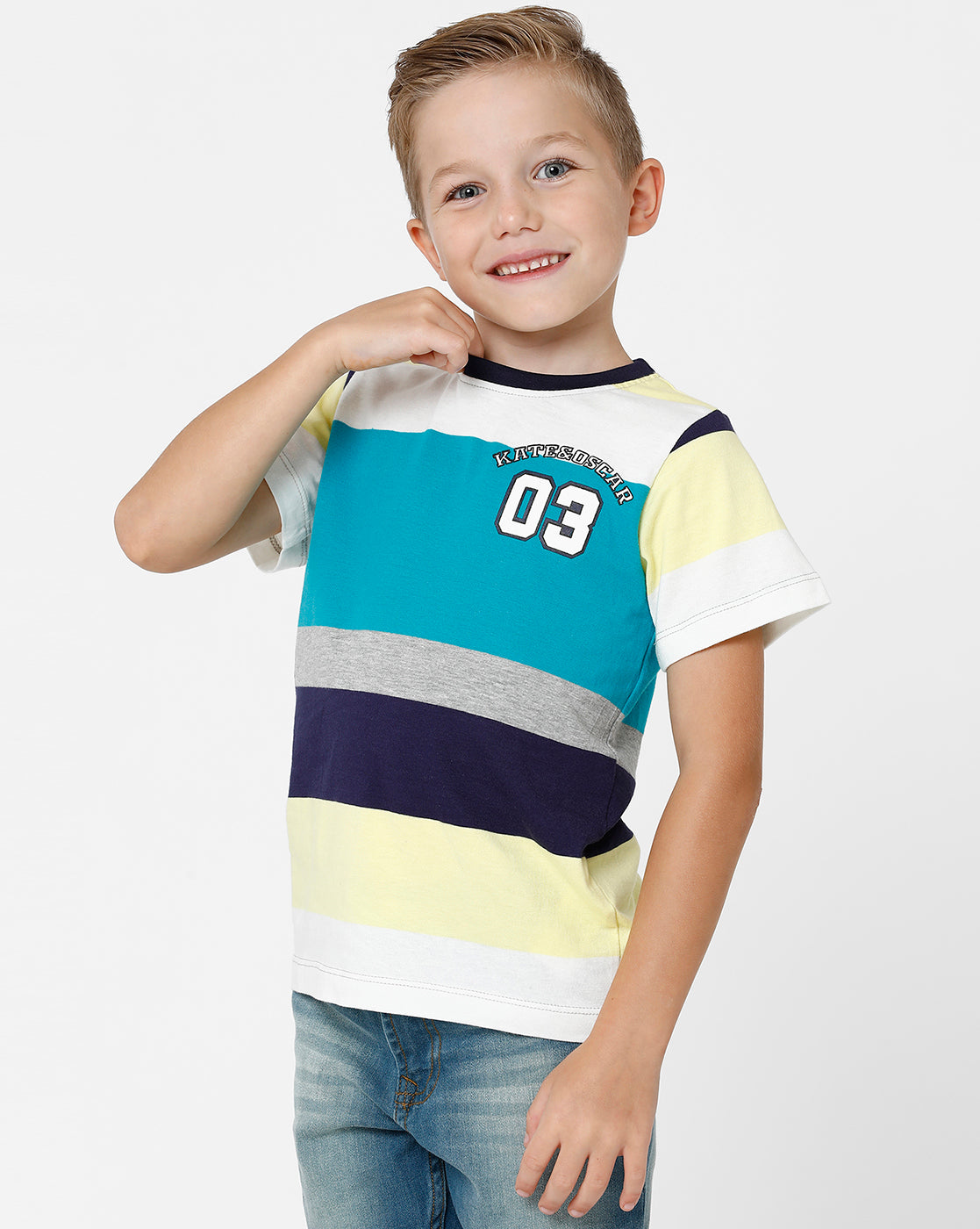 Striped Half-Sleeve T-shirt