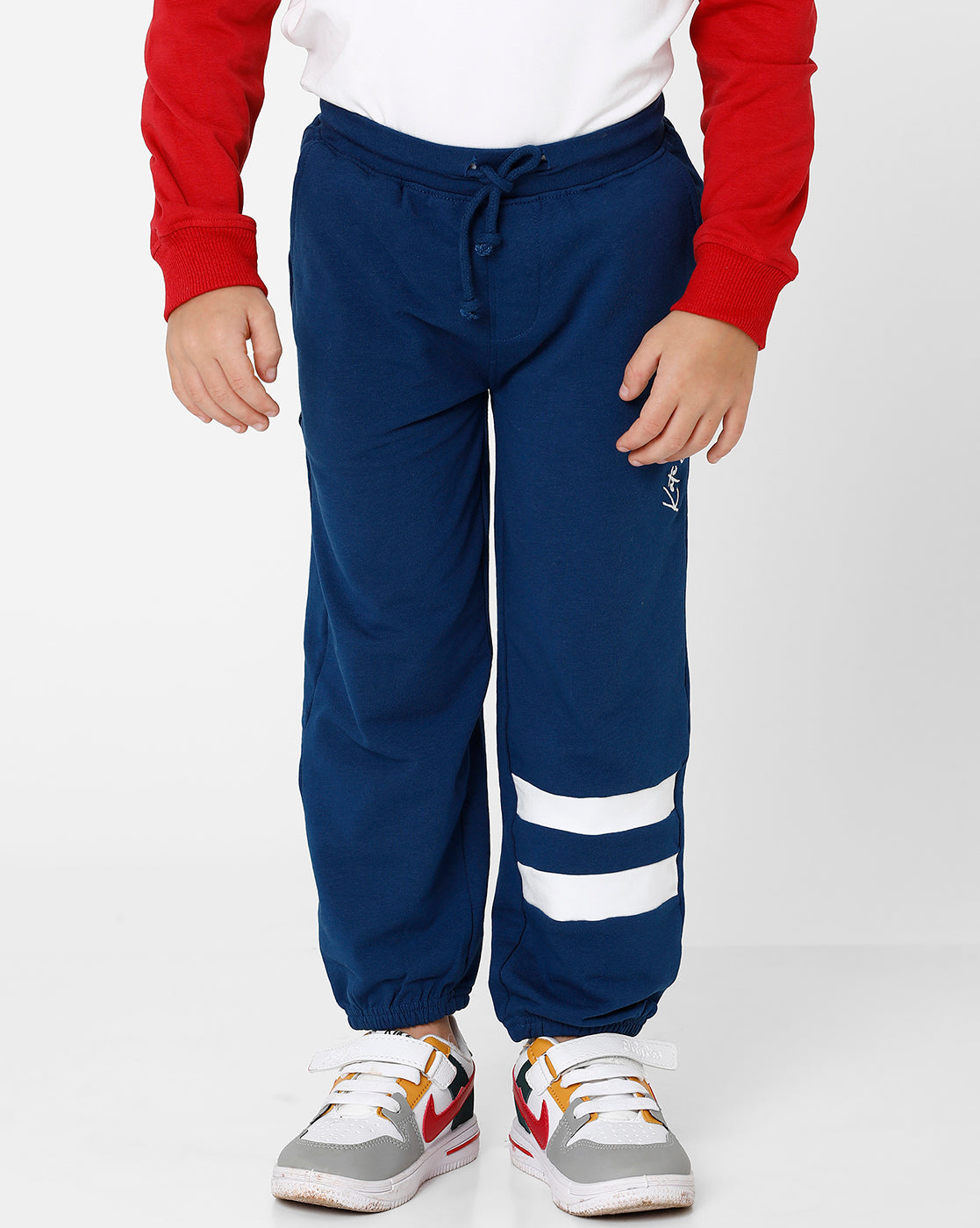 Navy Blue Embroidered Track pants