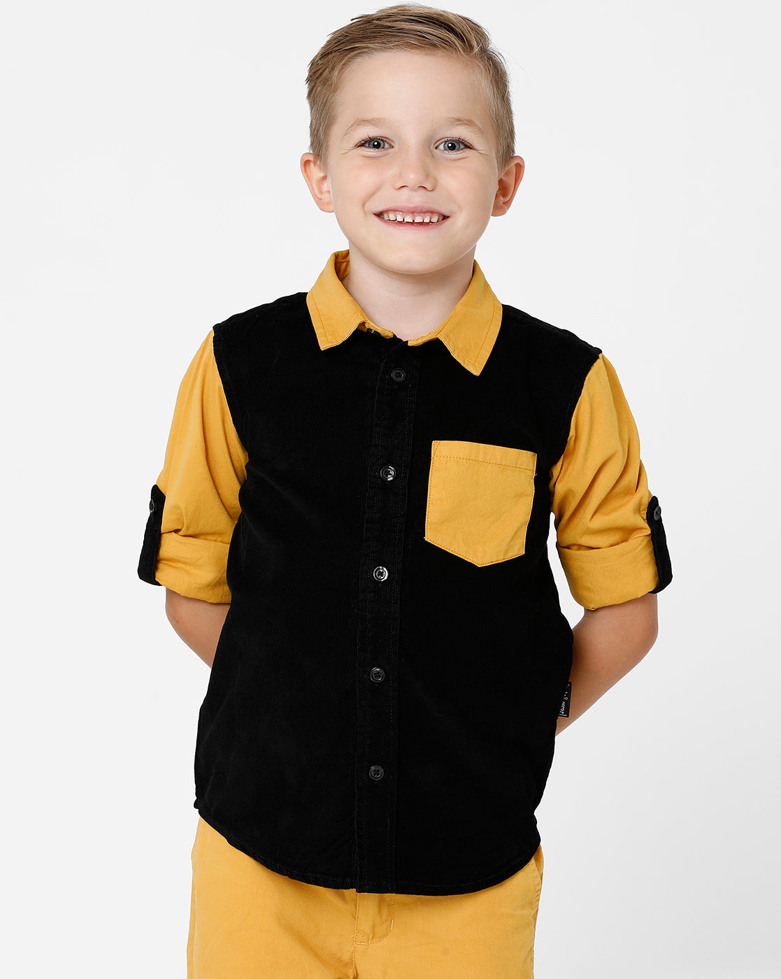 Black & Mustard Contrast Shirt