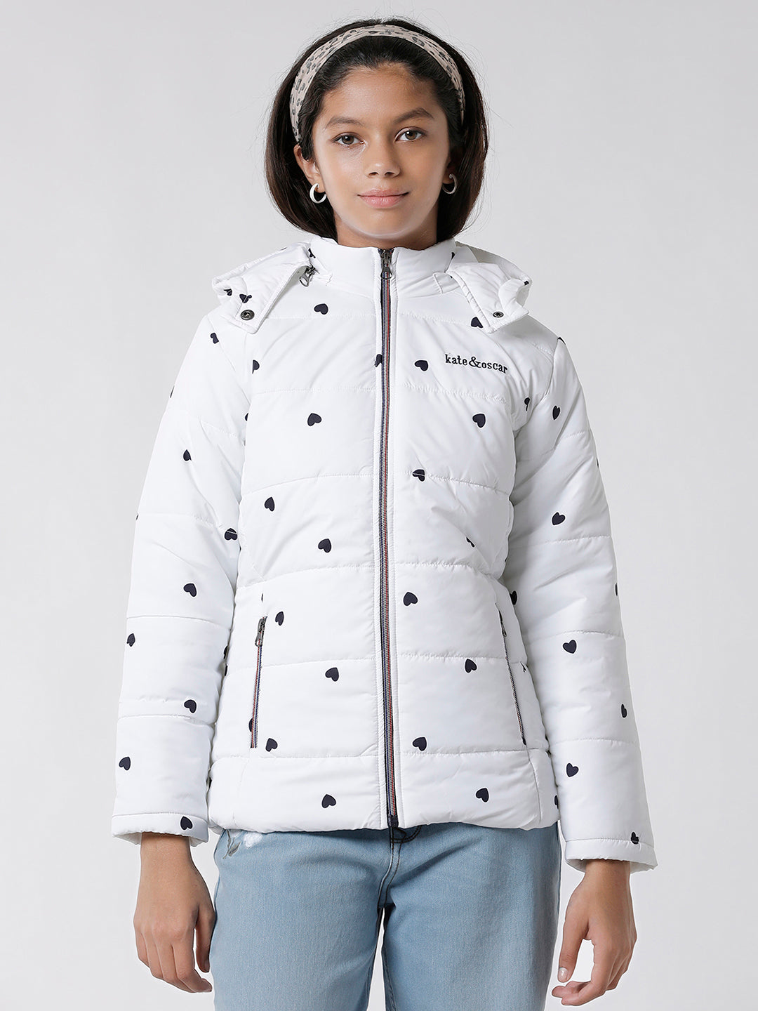 Girls Printed Parka Jacket