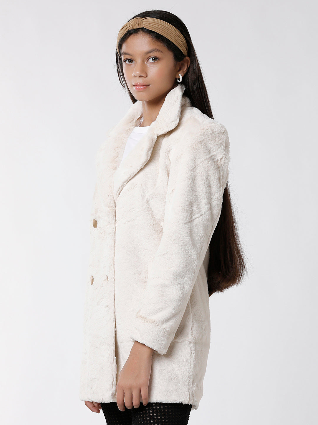 Girls Solid Sherpa Jacket