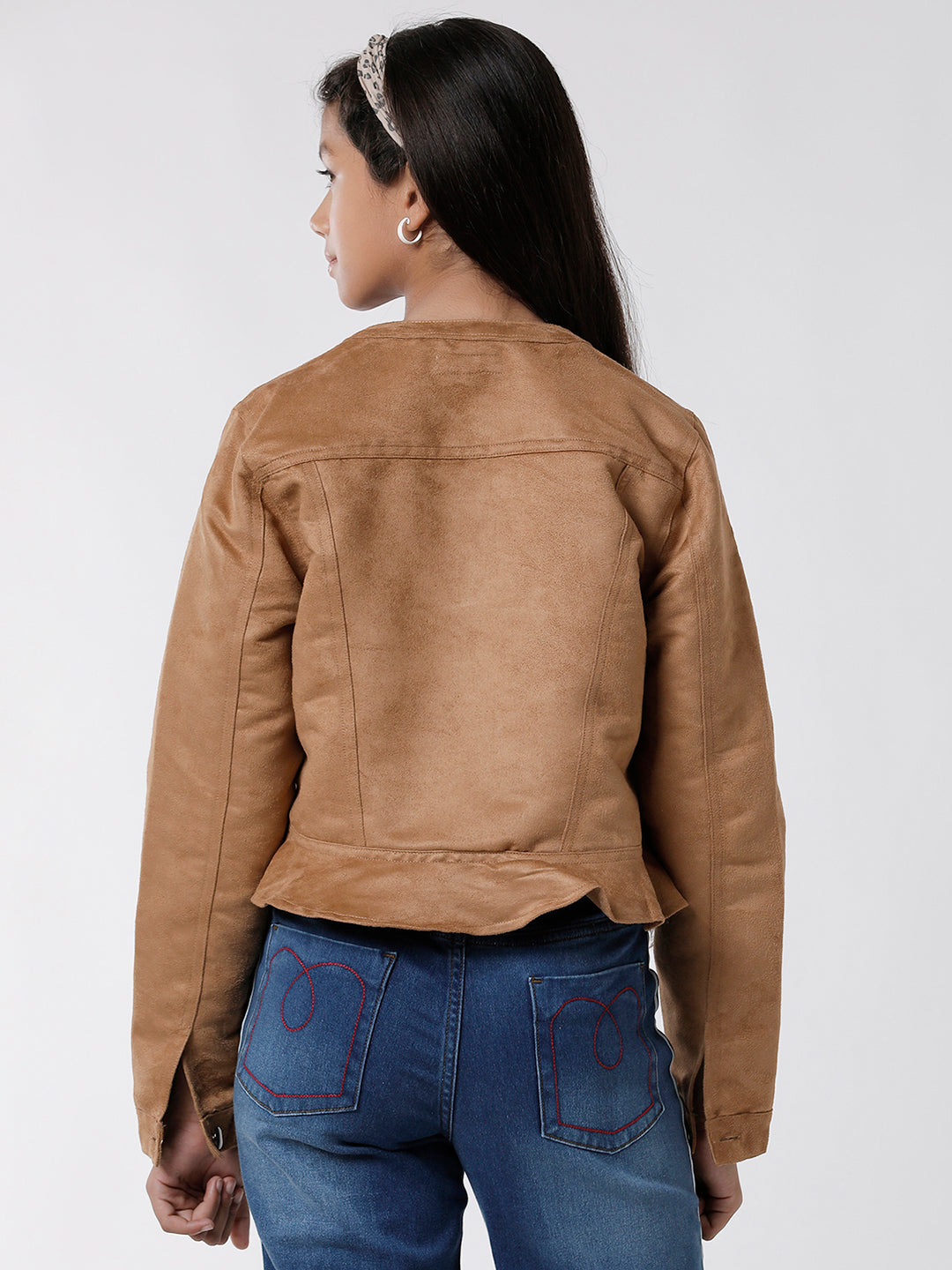 Girls Suede Openend Jacket